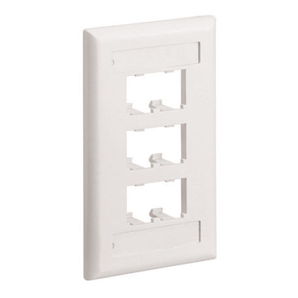 Product image for Panduit CFPL6IWY 1-Gang Off White Plastic 6-Port Data Communication Face Plate
