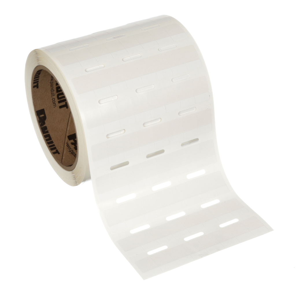 Product image for Panduit S050X075VATY Self-Laminated, Vinyl, White, 5000 Lbls, TT, 0.75"x0.5", 0.25" PO H