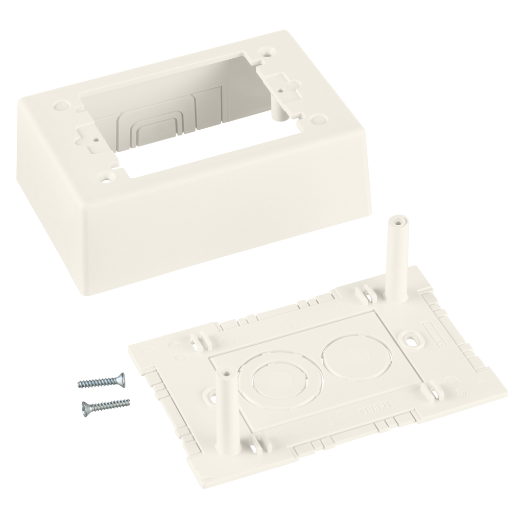 Panduit JBP1WH Surface Raceway, Power Rated Junction Box, 1-gang, 2-piece, White Product image for Panduit JBP1WH Surface Raceway, Power Rated Junction Box, 1-gang, 2-piece, White