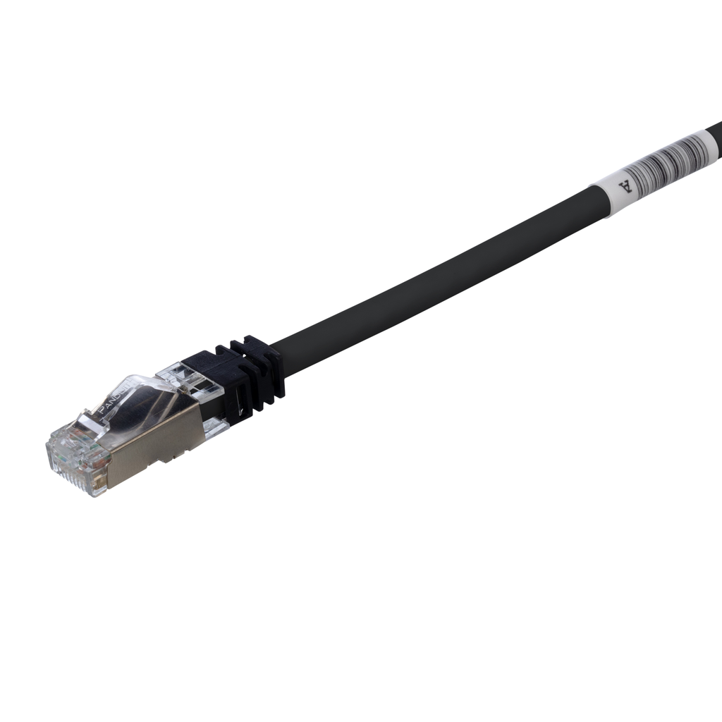 Product image for Panduit STP6X5MBL Cat 6A 26 AWG Shielded Patch Cord, 5 m, Black
