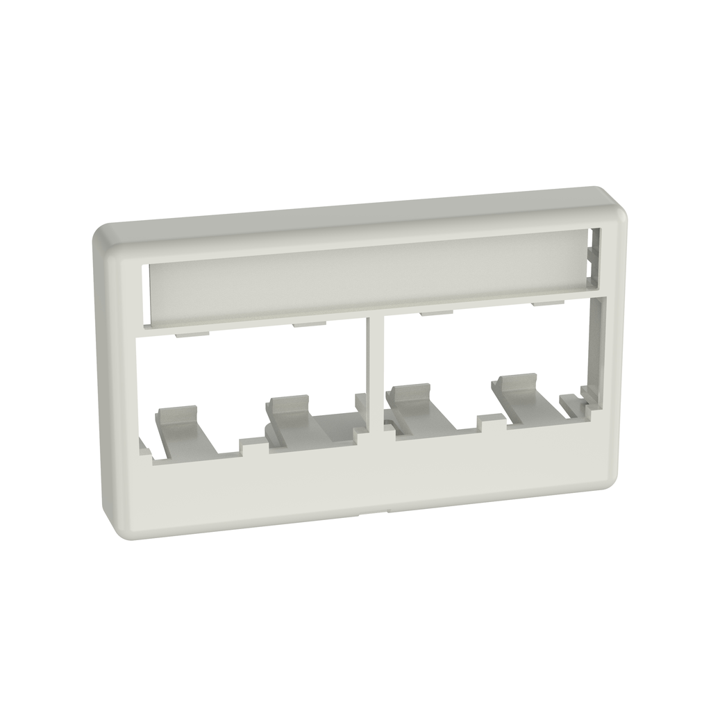 Product image for Panduit CFFPL4WH Modular Furniture Faceplate, 4 Port, WH
