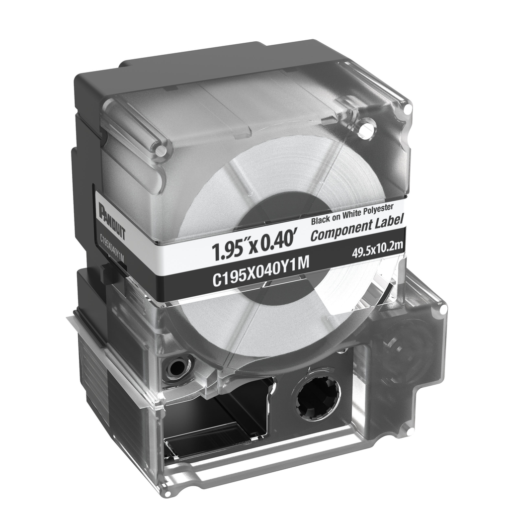 Product image for Panduit C195X040Y1M MP Printer Network Component Label, Polyester, White, 0.4"x1.95"