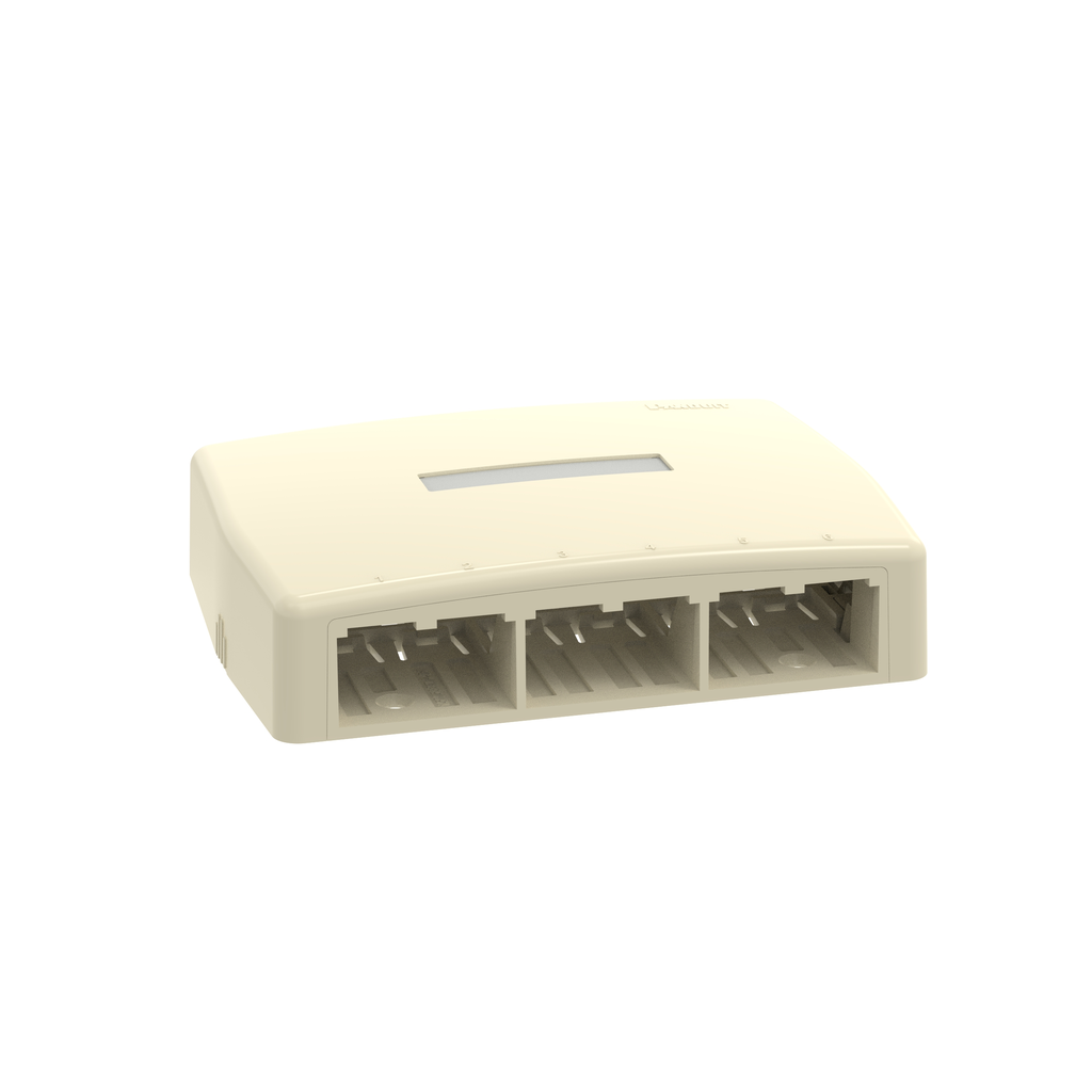 Product image for Panduit CBXQ6EI-A Surface Mount Boxes, Quick Release, 6 Port, Electric Ivory