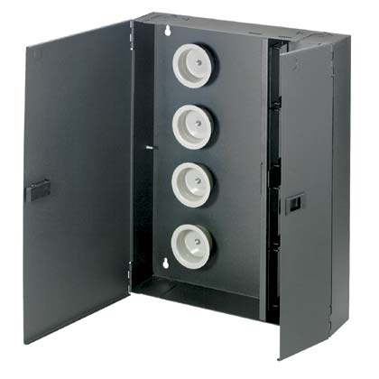 Product image for Panduit FWME8 Wall Mount Fiber Enclosure, Blackack, 8 FAP/Cassette Slots