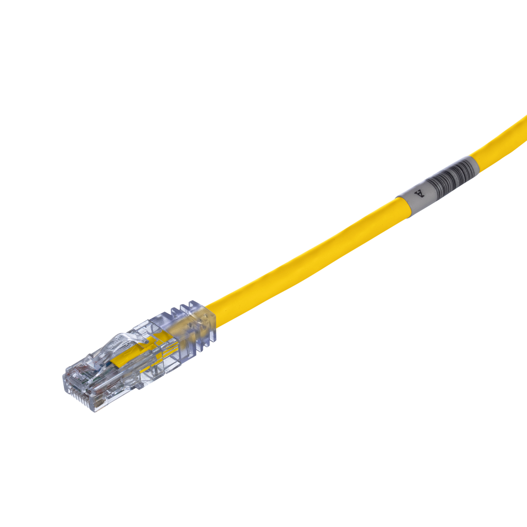 Product image for Panduit UTPSP5YLY Cat 6 24 AWG UTP Copper Patch Cord, 5 ft, Yellow