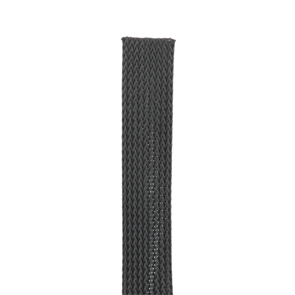 Product image for Panduit SE75PFR-CR0 Braided Sleeving, Black, FR (PET), 0.75" Nom Diameter, 100', PK1