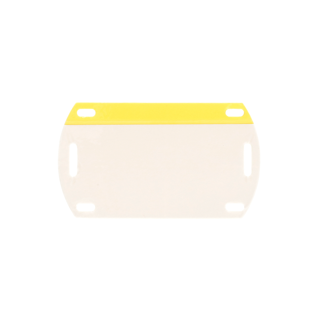 Product image for Panduit PST-FOBLNK Label - Write On, Vinyl, Yellow, 2"x3.5", PK1
