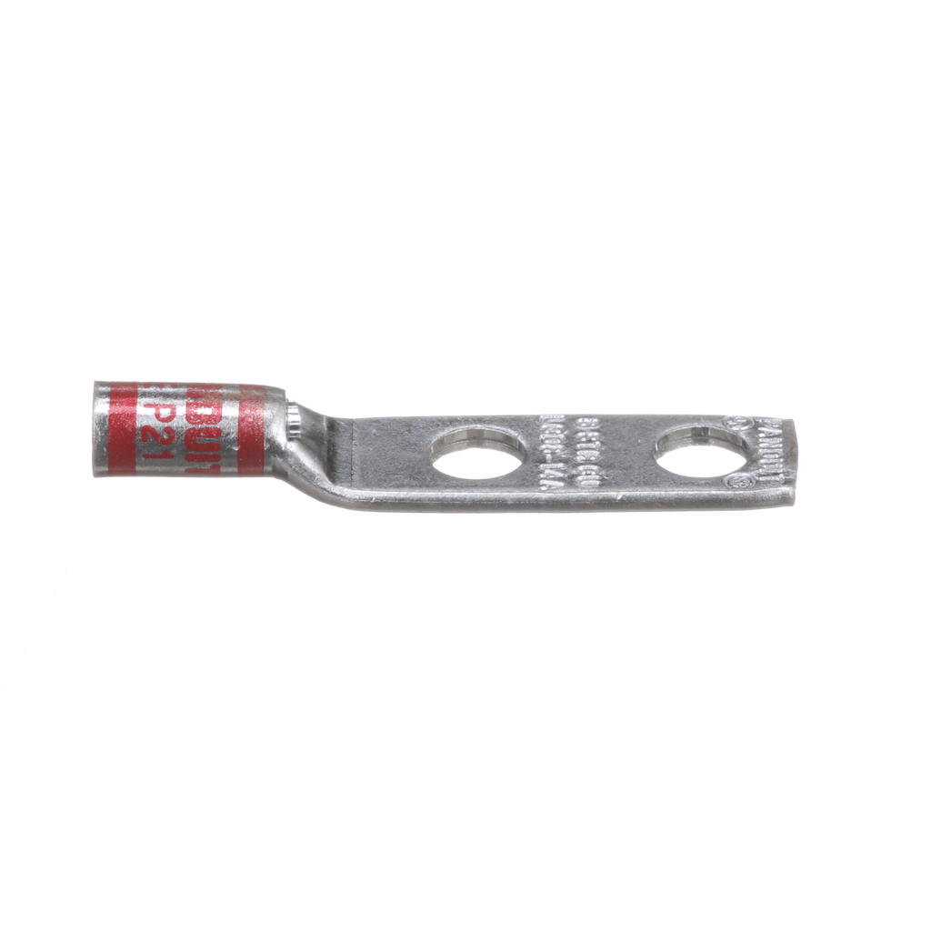 Mayer-DDS-Pan-Lug™ LCD8-14A-L Comp. Lug, Tin Plt Copper, Strt, Two 1/4" Stud, PK50-2