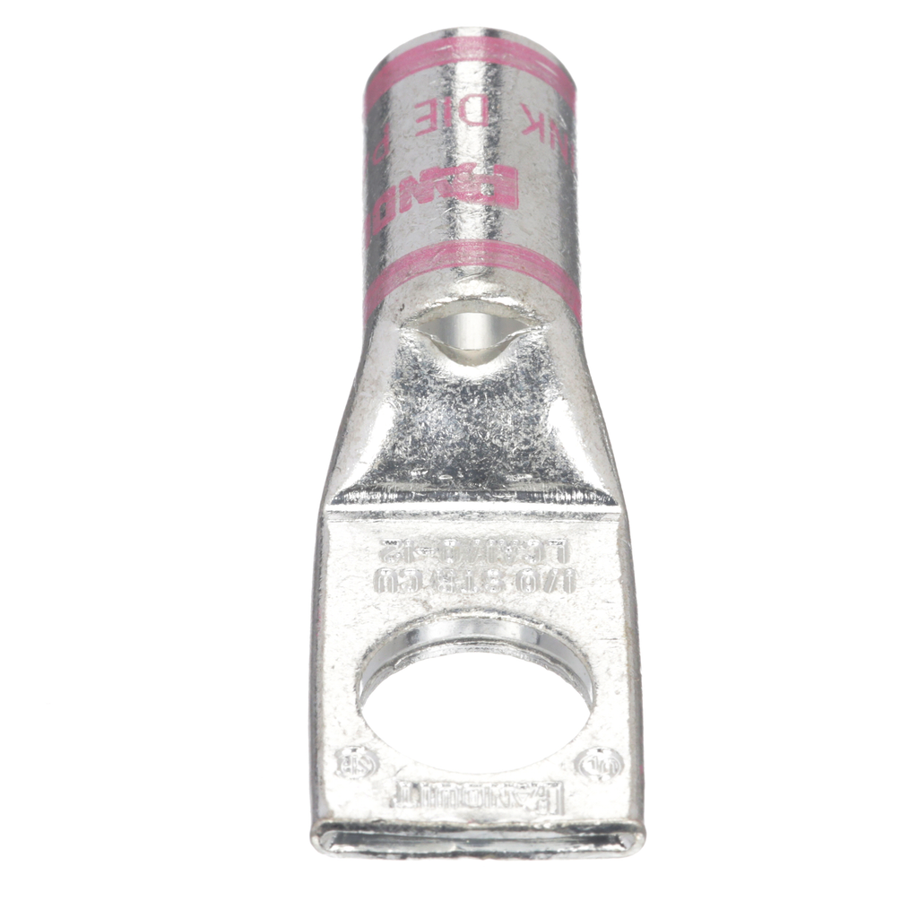 Mayer-DDS-Pan-Lug™ LCA1/0-12-X Comp. Lug, 1/0, Tin Plt Copper, Strt, One 0.5" Stud, PK10-1