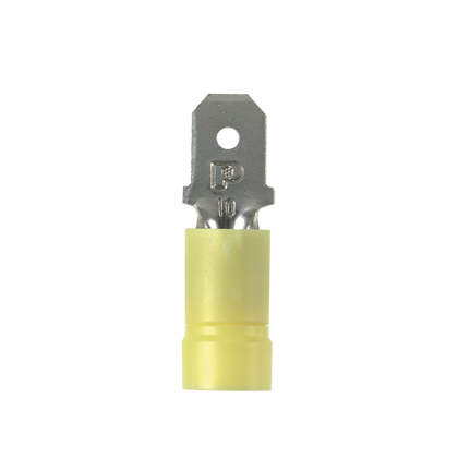 Product image for Panduit DV10-250M-L Vinyl Barrel Insulated Male Disconnect