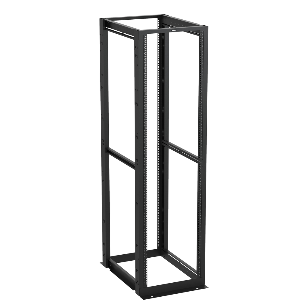 Product image for Panduit R4PCN 4-Post Rack, 45RU, 30 in. Deep, Cage Nut E-Rails, Black