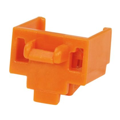 Product image for Panduit PSL-DCJB-OR Jack Module Block-out Device, 10 block-outs (Orange) and 1 removal tool (Black)
