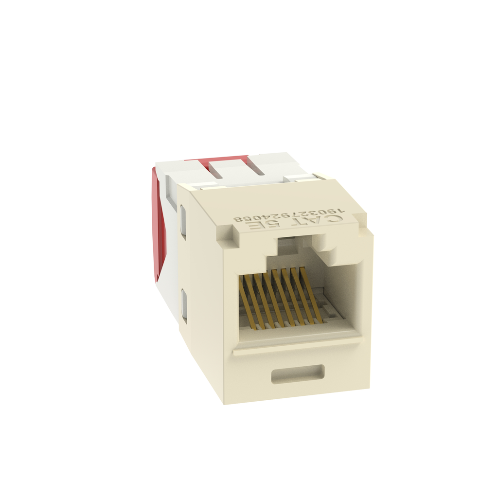 Product image for Panduit CJ5E88TGEI-24 UTP RJ45 Cat 5e TG Jack Module, Electric Ivory, 24 Pack