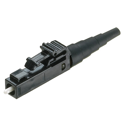 Product image for Panduit FLCSMBLY Field Polish LC Connector, Simplex, 50?m Multimode, 1.6mm Black Boot