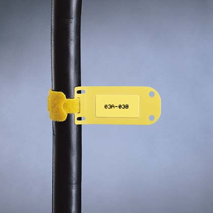 Product image for Panduit SLCT-YL SLCT-YL Label Holder, Self-Lam Vinyl, Yellow, 1.31"x3", PK1