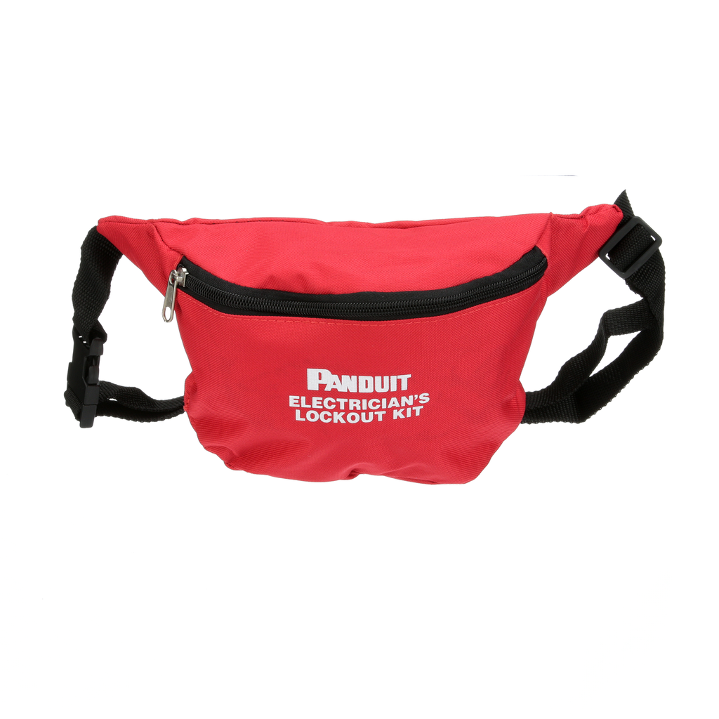 Product image for Panduit PSL-PK Empty Nylon Pouch for Electrician Lockout Kit, Red, 1 /pc