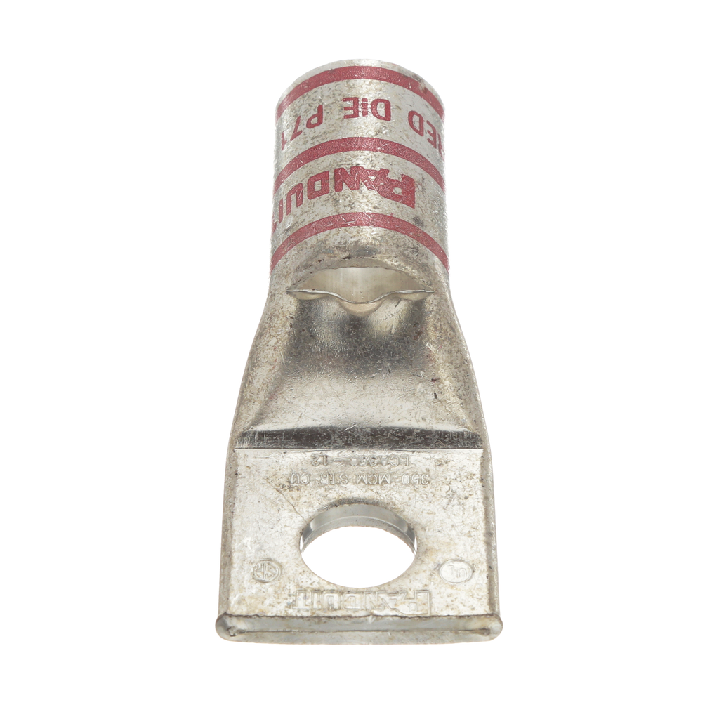 Mayer-DDS-Pan-Lug™ LCA350-12-X Comp. Lug, 350, Tin Plt Copper, Strt, One 1/2" Stud, PK10-1