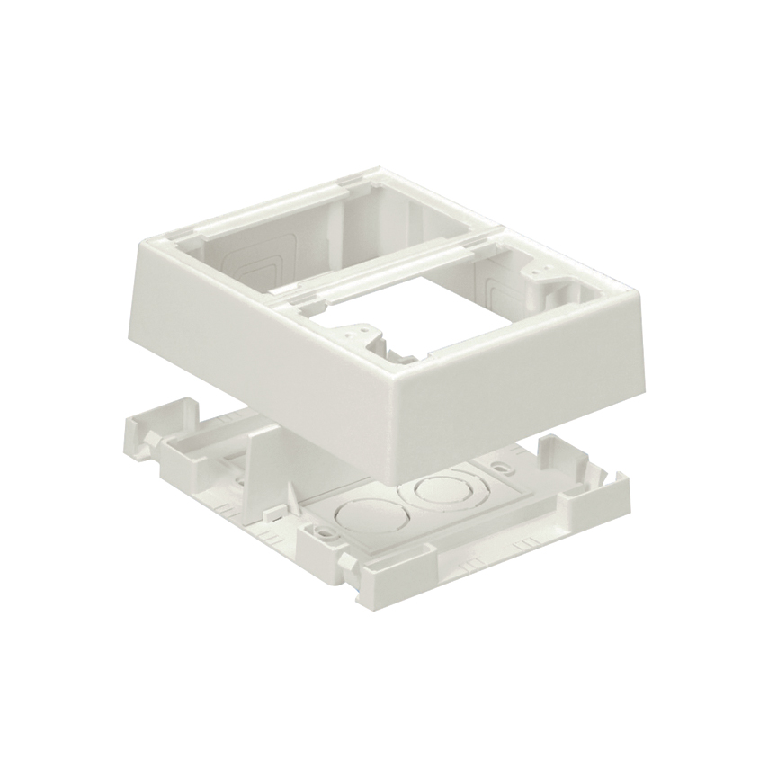 Product image for Panduit JBP2FSWH Surface Raceway, Power Rated Junction Box, 2-gang, 2-pc, Snap-on, White