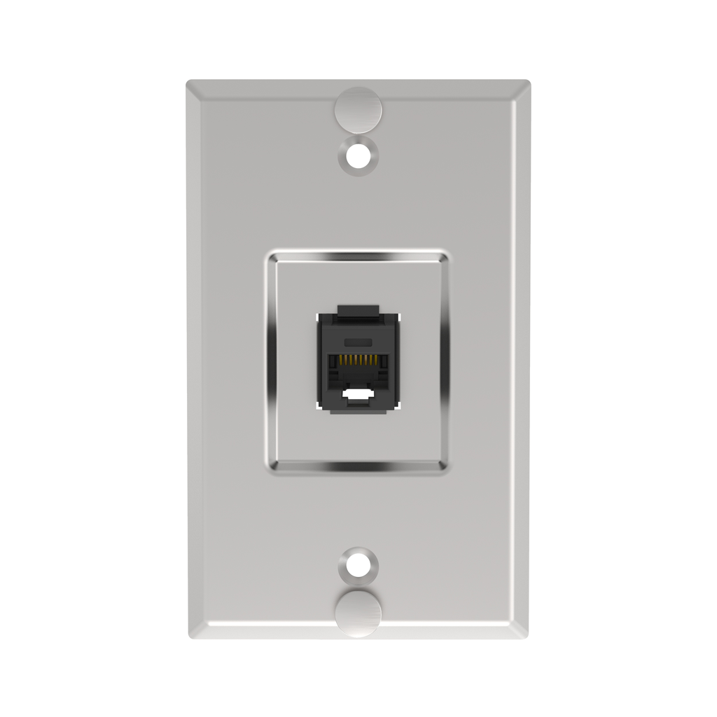 Product image for Panduit KWPK6 Stainless Steel Keystone Phone Plate, Category 6