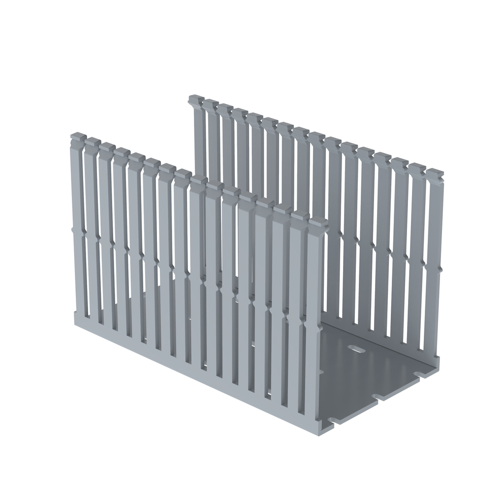 Product image for Panduit F4X5LG6 Narrow Slotted Wiring Duct, PVC, 4" x 5" x 6ft, Light Gray