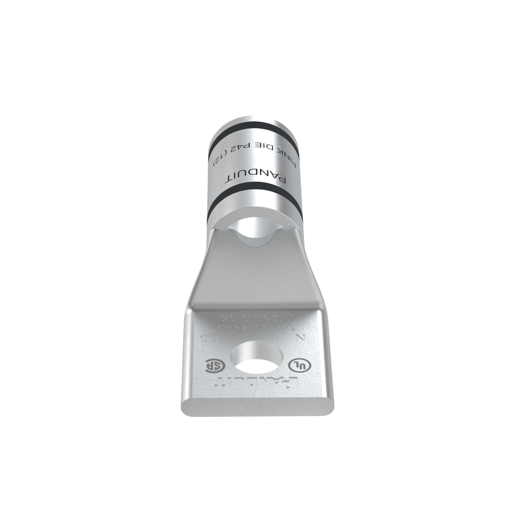 Mayer-DDS-Pan-Lug™ LCA1/0-14-X Comp. Lug, 1/0, Tin Plt Copper, Strt, One 1/4" Stud, PK10-1