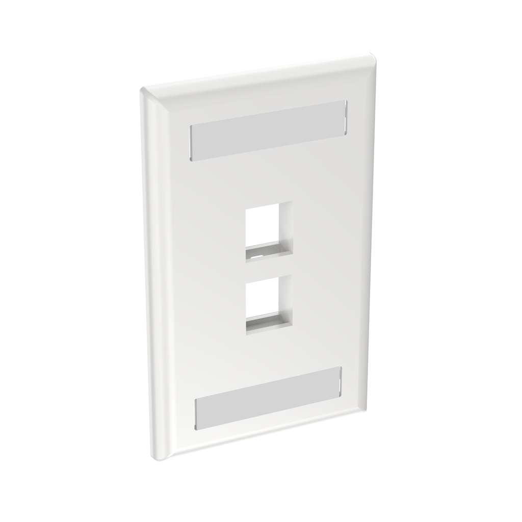 Product image for Panduit NK2FWHY NetKey® Faceplate, Labe