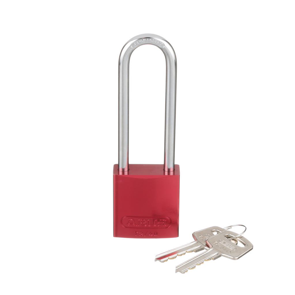 Product image for Panduit PSL-7-LS Aluminum Body Padlock, Long Shackle, Red