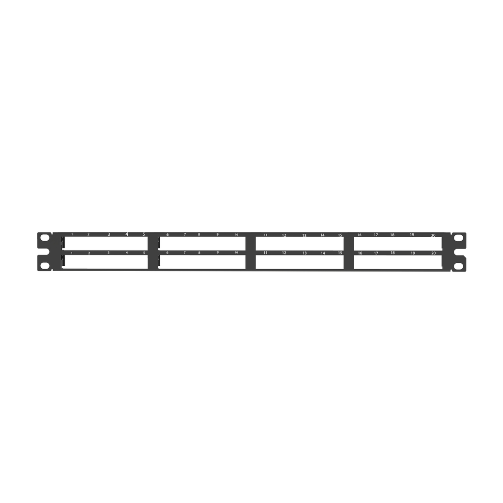 Product image for Panduit QSP48HDBL Shielded Patch Panel, 48 Port, 1 RU, Black