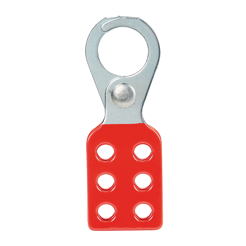 Mayer-DDS-PSL-1.5A Hasps, Zinc Plated Steel, Red, 5.07"x1.5", PK12-1