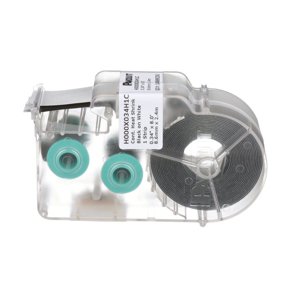 Product image for Panduit H000X034H1C 8 Foot x 0.34 Inch 18 to 12 AWG White Polyolefin Heat Shrink Label