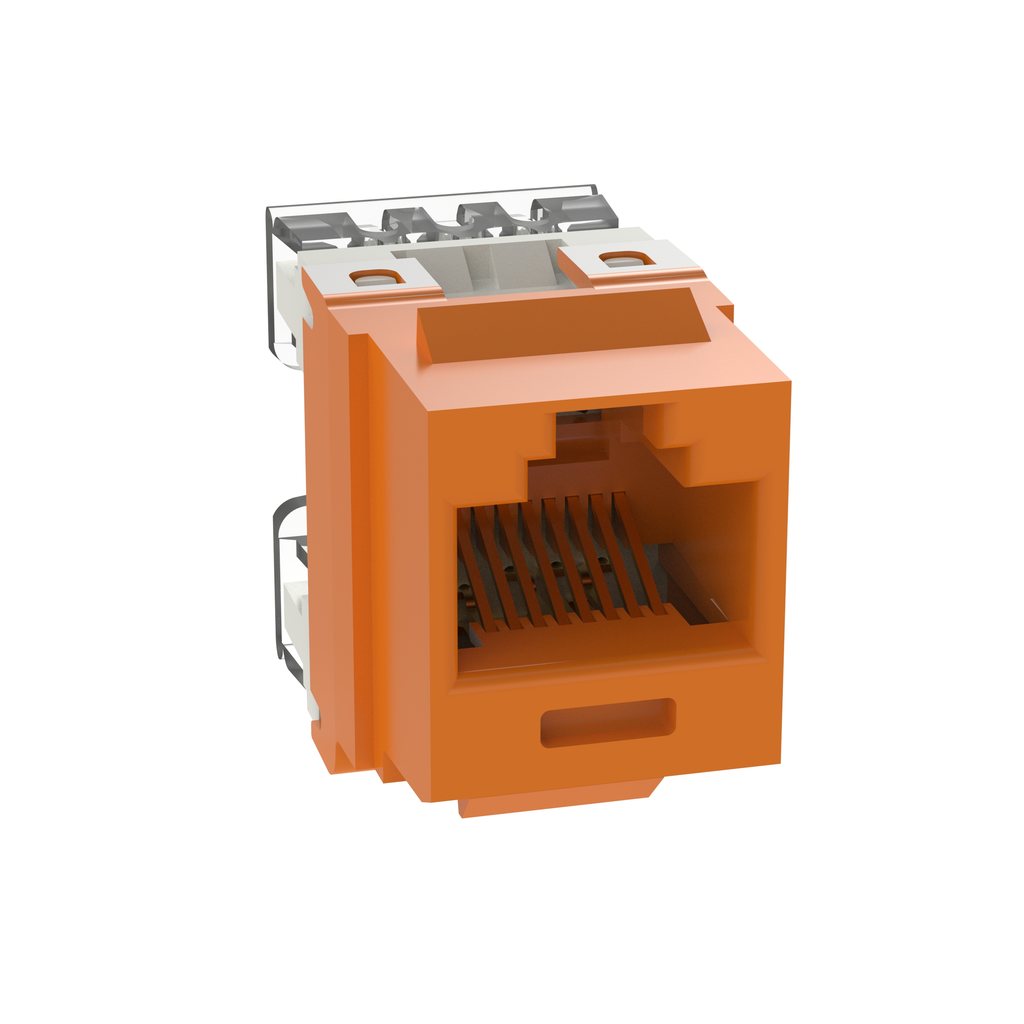 Product image for Panduit NKP5E88MOR NetKey Cat 5e Punchdown Jack, Orange