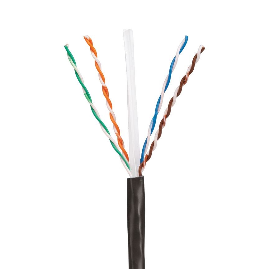 Product image for Panduit PUO6C04BL-CEG Copper Cable, Cat 6, 23 AWG, U/UTP, Outdoor, Black