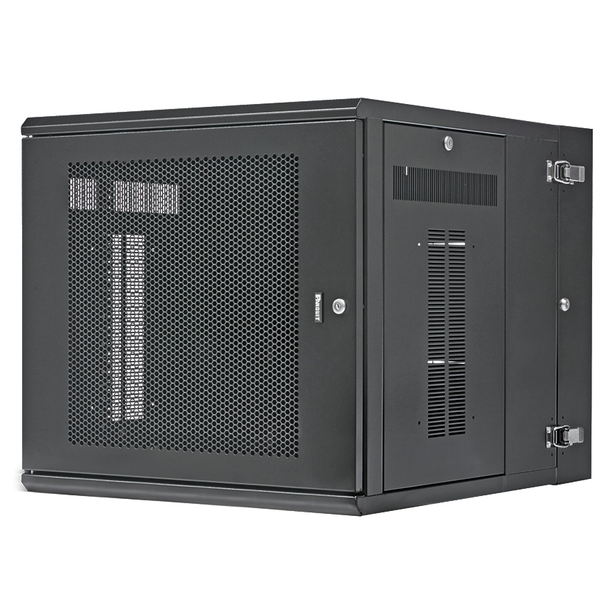 Mayer-DDS-Wall Mount Cabinet, 12RU, 30" Depth, Perforated Door, Black-1