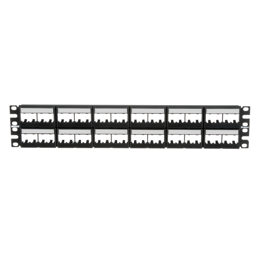 Mayer-DDS-Mini-Com® Patch Panel w/labels, 48 Port, 2 RU, BL-2