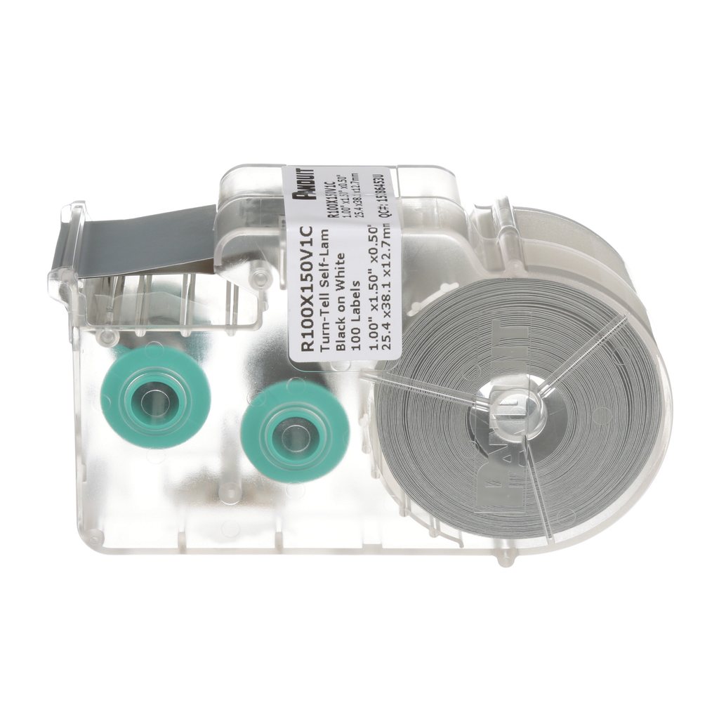 Product image for Panduit R100X150V1C Turn-Tell, Vinyl, White, 100 Lbls, 1", 0.5" PO H, PK1