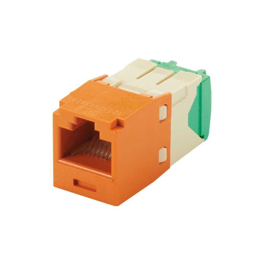 Product image for Panduit CJT688TGOR UTP RJ45 Cat 6 28/30 AWG TG Jack Module, Orangeange