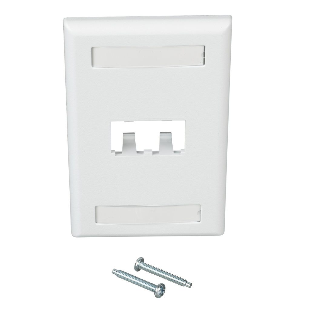 Mayer-DDS-Mini-Com® Single Gang Faceplate, 2 Port, White-1
