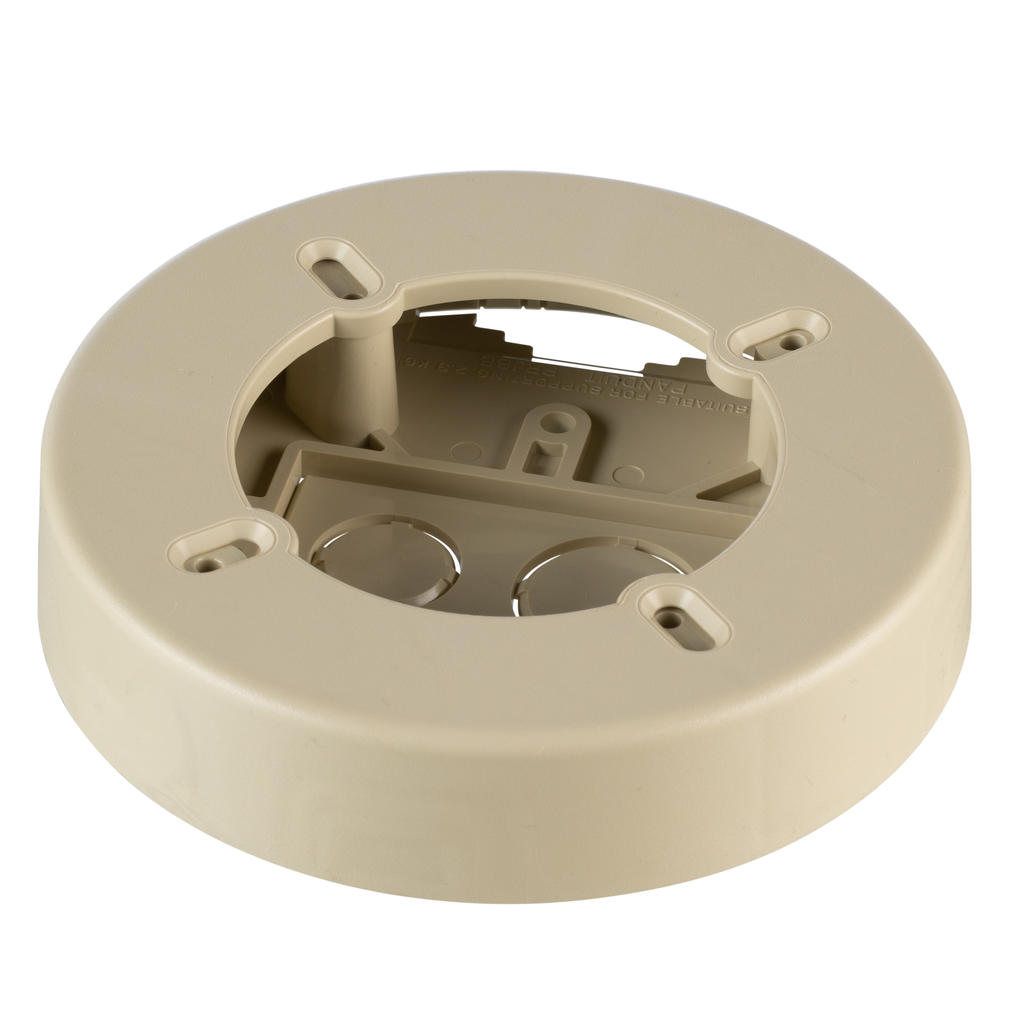 Product image for Panduit RJBX3510EI Single Gang 2pc Round Outlet Box, PVC, use with Pan-Way® LD Profile Raceway