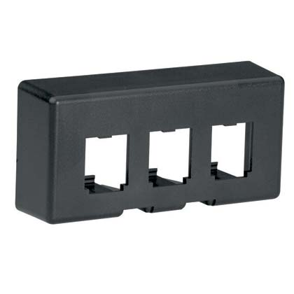 Product image for Panduit CFFPE3BL Furniture Faceplate, Standard Opening, 3 Port, Black
