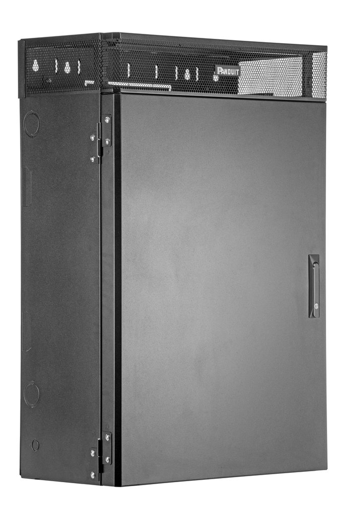 Product image for Panduit WME6BL Verticalical Wall Mount Enclosure, 6RU, Black