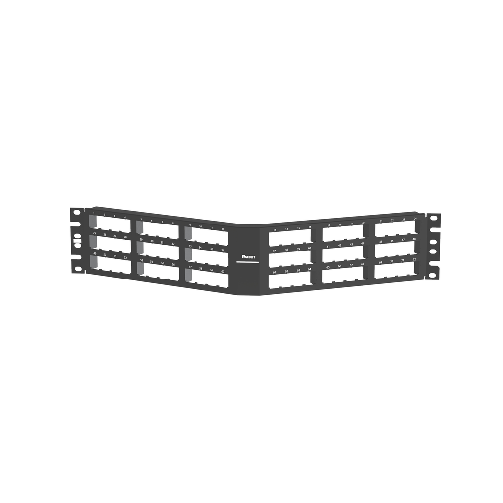 Panduit CPPA72FMWBLY Ang Flush Patch Panel, 72 Port, 3 RU, Black Product image for Panduit CPPA72FMWBLY Ang Flush Patch Panel, 72 Port, 3 RU, Black