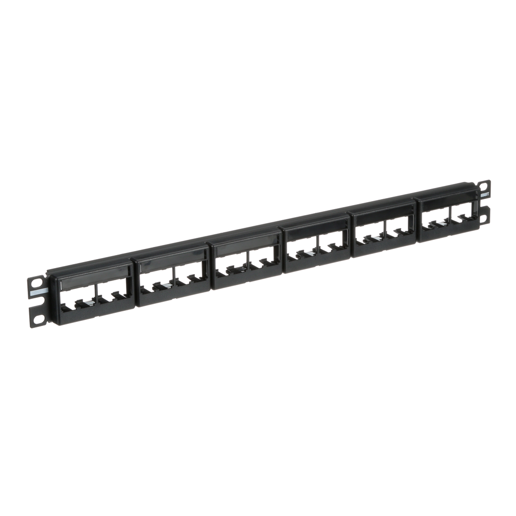 Mayer-DDS-Mini-Com® Patch Panel w/labels, 24 Port, 1 RU, BL-2