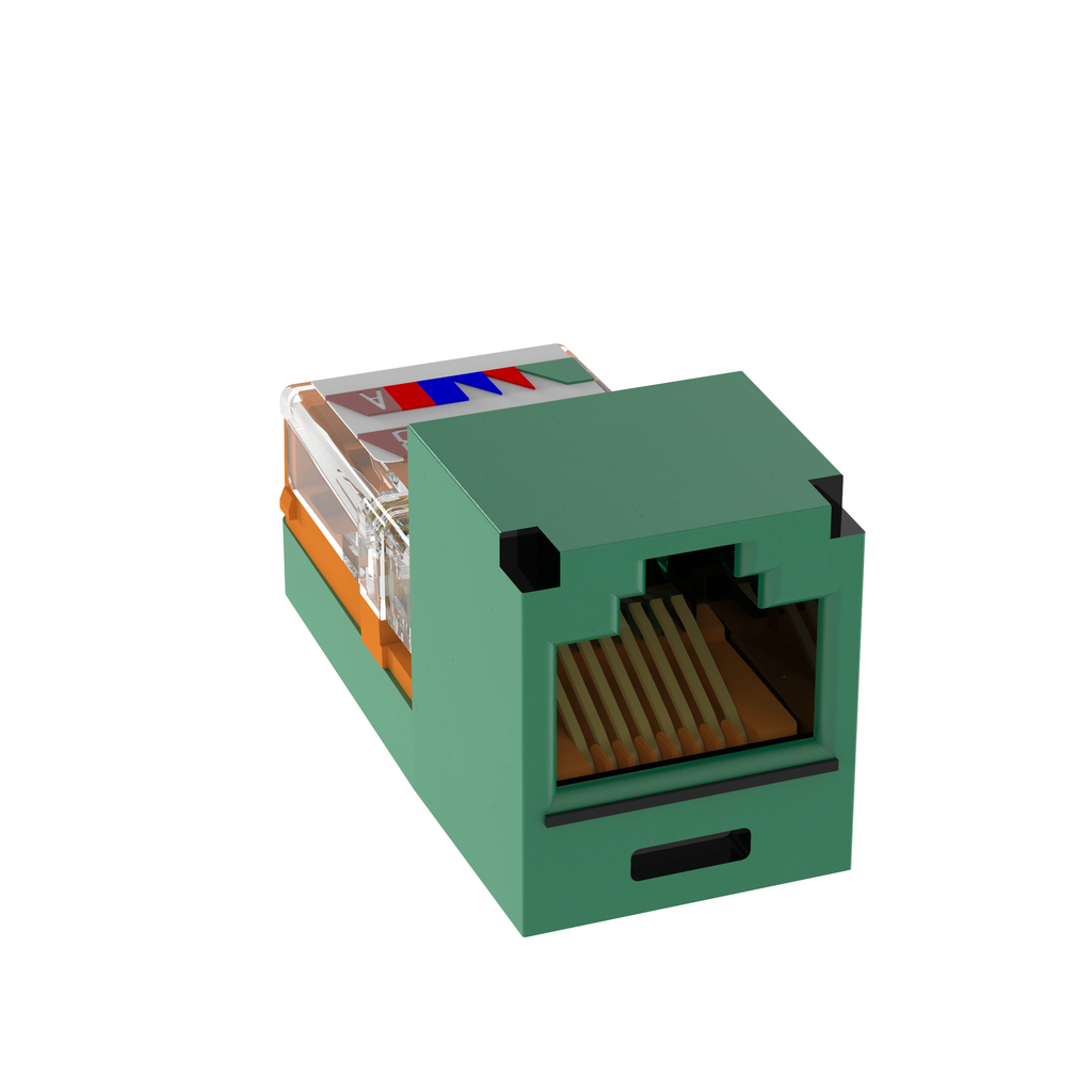 Product image for Panduit CJ588GRY UTP RJ45 Cat 5e Leadframe Jack Module, Green