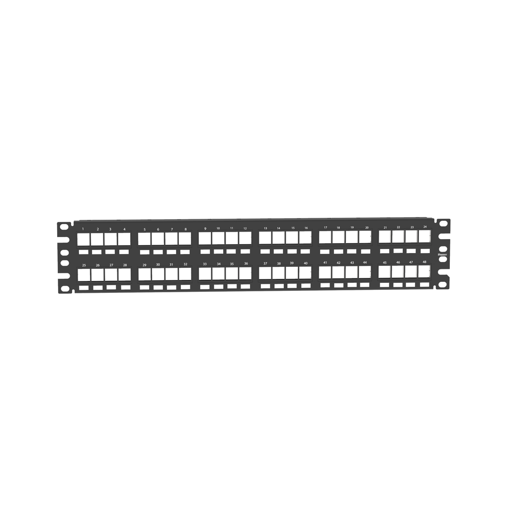 Mayer-DDS-NetKey® Flush Patch Panel, 48 Port, 2 RU, BL-1