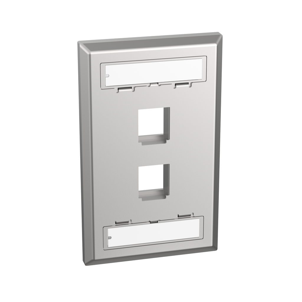 Mayer-DDS-NetKey® Faceplate, 2-Port, Stainless Steel-1
