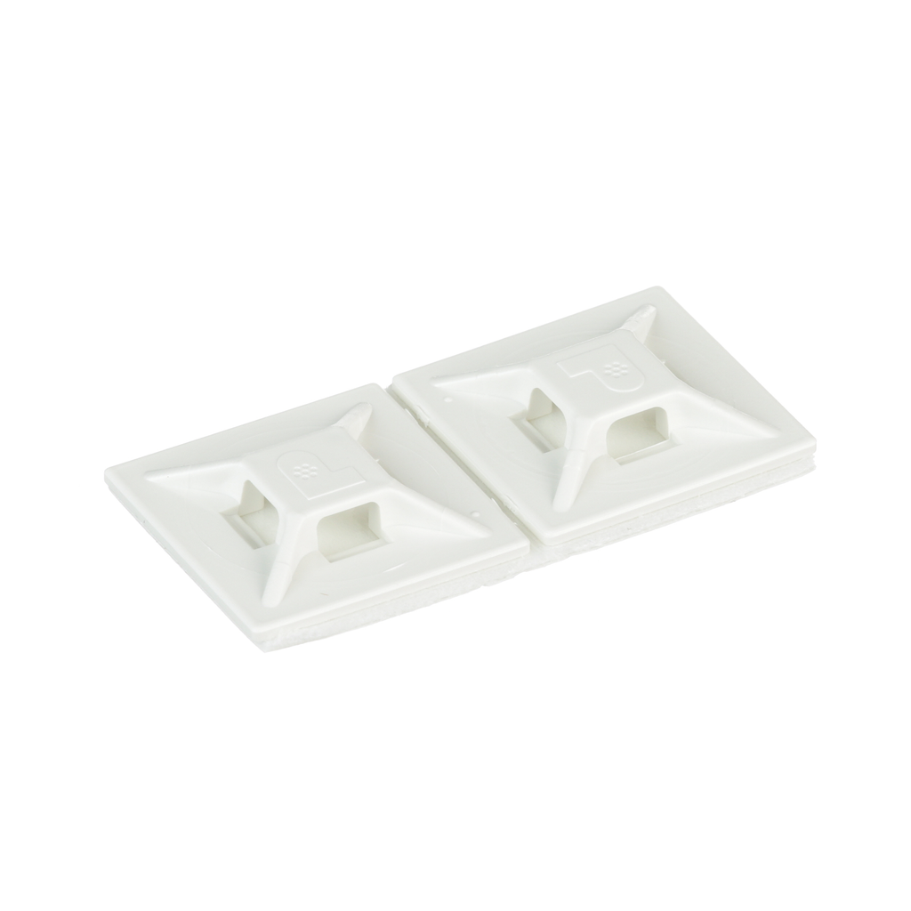 Mayer-DDS-ABMM-A-D Cable Tie Mount, White, ABS, Rubber Adh., 0.75x0.75", PK500-2