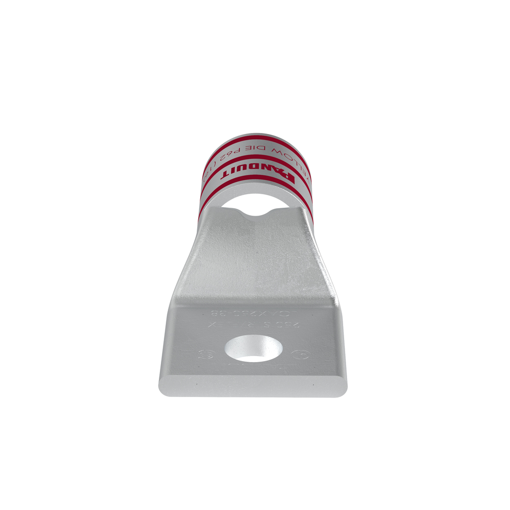 Mayer-DDS-Pan-Lug™ LCAX250-38-X Comp. Lug, 250, Flex, Tin Plt Copper, One 3/8" Stud, PK10-1