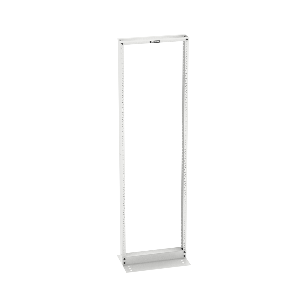 Panduit R2PWH 2-Post Rack, 45RU, #12-24 Threaded E-Rails, Aluminum, White Product image for Panduit R2PWH 2-Post Rack, 45RU, #12-24 Threaded E-Rails, Aluminum, White