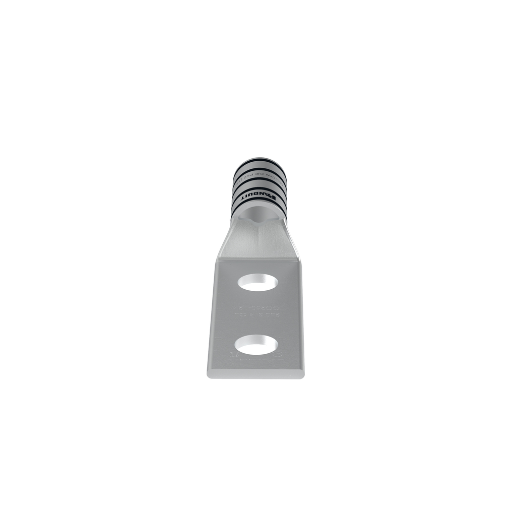 Product image for Panduit LCC250-12W-X Pan-Lug&trade; Copper 2 Hole Straight Tongue Compression Lug