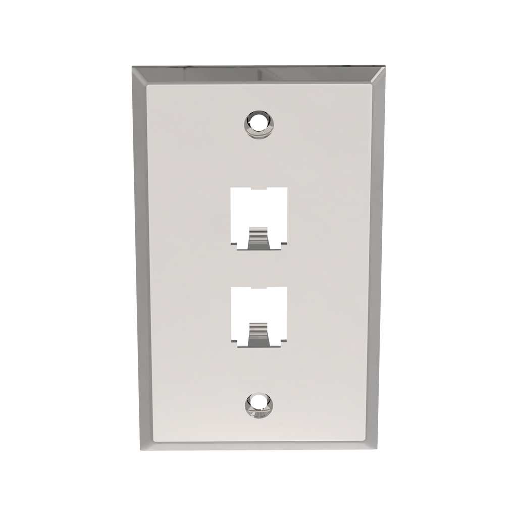 Panduit CFP2SY 2-Port Stainless Steel Faceplate Product image for Panduit CFP2SY 2-Port Stainless Steel Faceplate